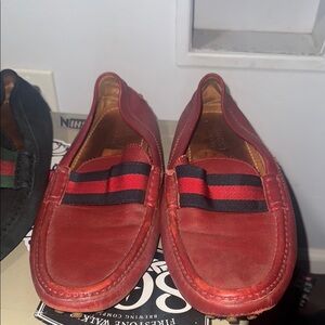 Gucci Red and Black Loafers Slip-Ons